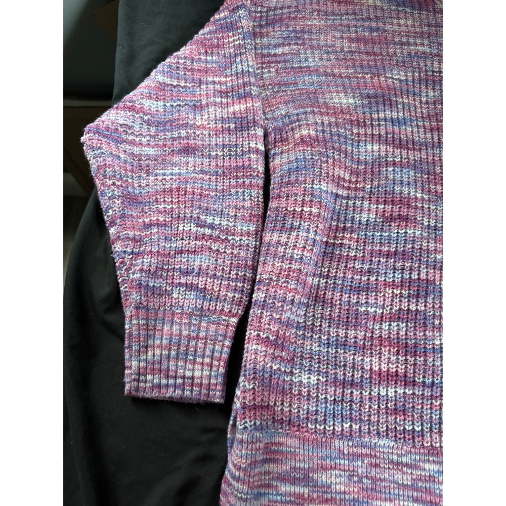 Terra & Sky Mens Purple Space Dye Knit Crewneck Sweater 0X 14W TS14100095141SDL‎ - Picture 4 of 12